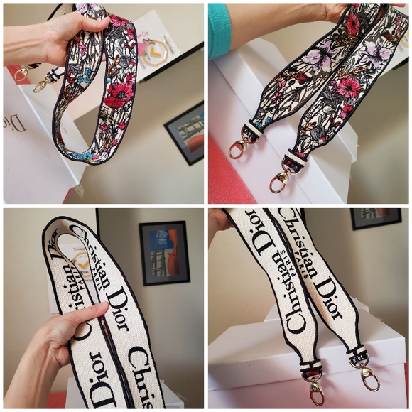 Lady Dior D lite flower latte embroidered medium bag - Picture 3 of 9